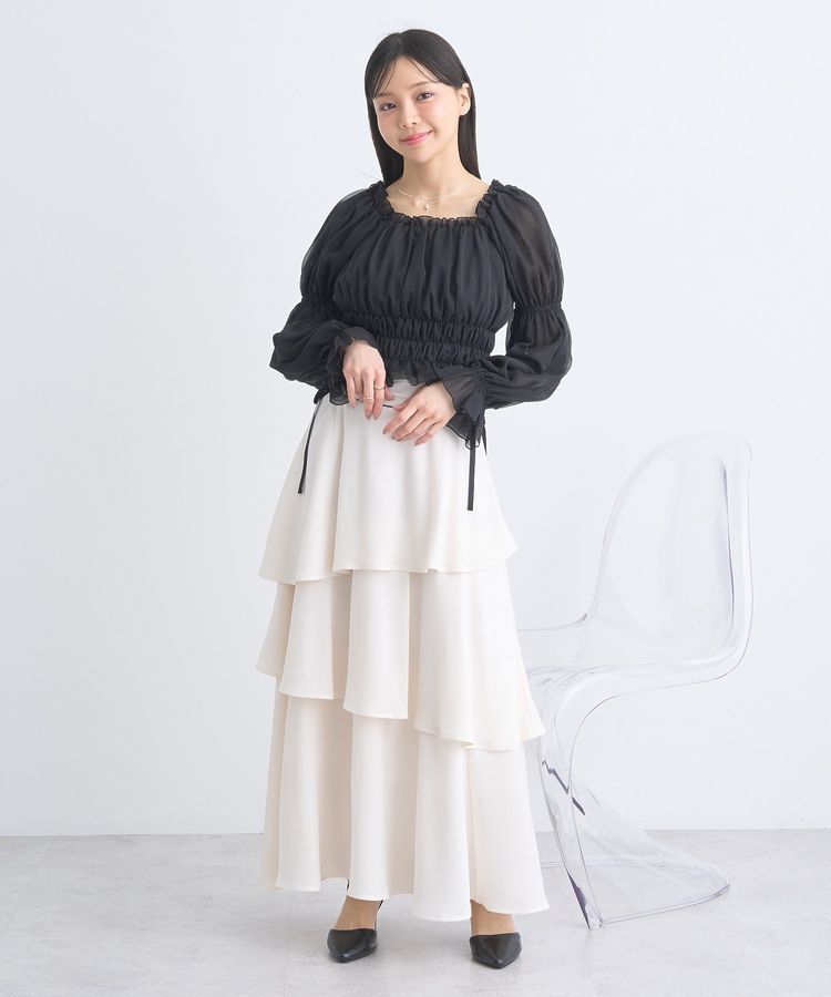 earth music&ecology「スクエアネックシャーリングショートブラウス」|シャツ・ブラウス|