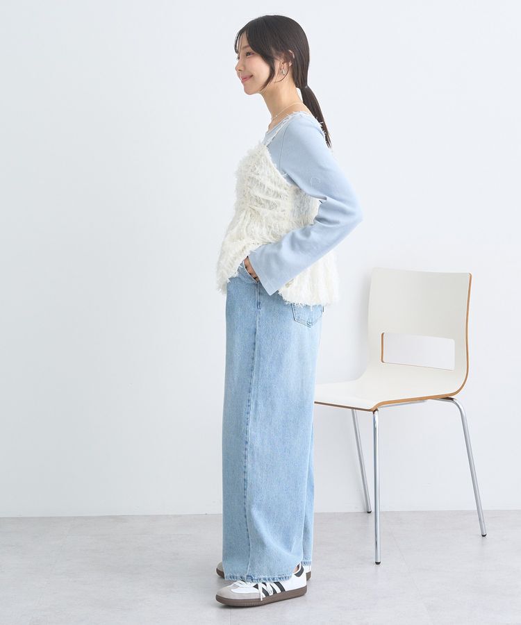 earth music&ecology「フロントギャザーフリンジキャミトップス」|ベスト・ジレ|