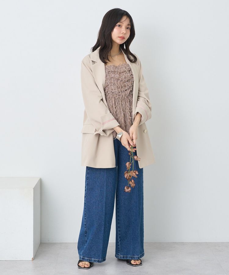 earth music&ecology「フロントギャザーフリンジキャミトップス」|ベスト・ジレ|