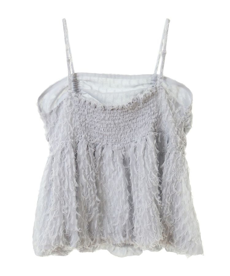 earth music&ecology「フロントギャザーフリンジキャミトップス」|ベスト・ジレ|