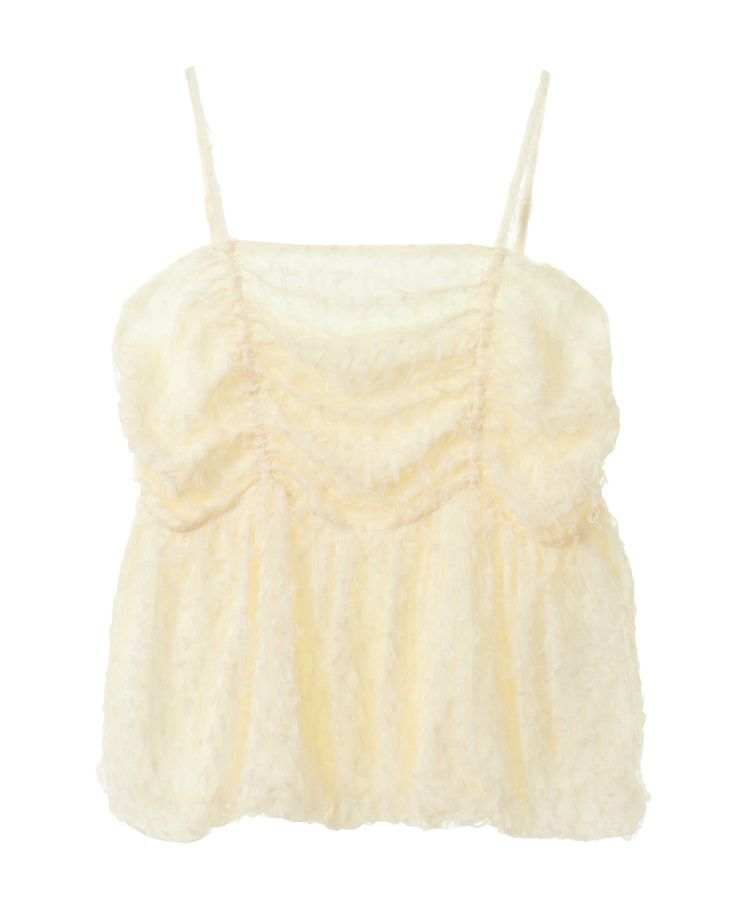 earth music&ecology「フロントギャザーフリンジキャミトップス」|ベスト・ジレ|