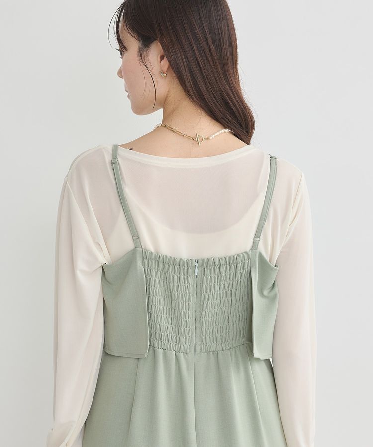 earth music&ecology「デザインキャミサロペット」|オールインワン|