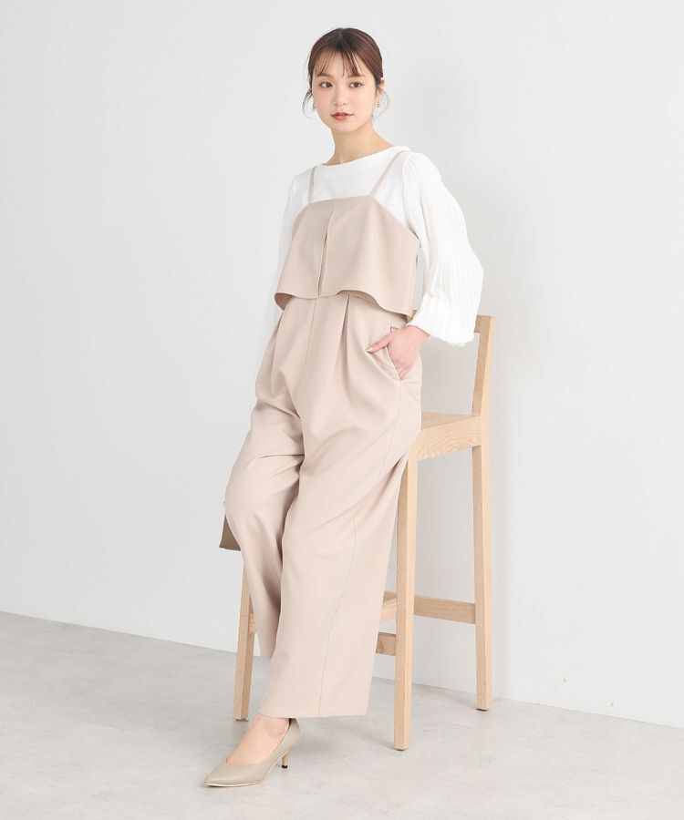 earth music&ecology「デザインキャミサロペット」|オールインワン|Beige