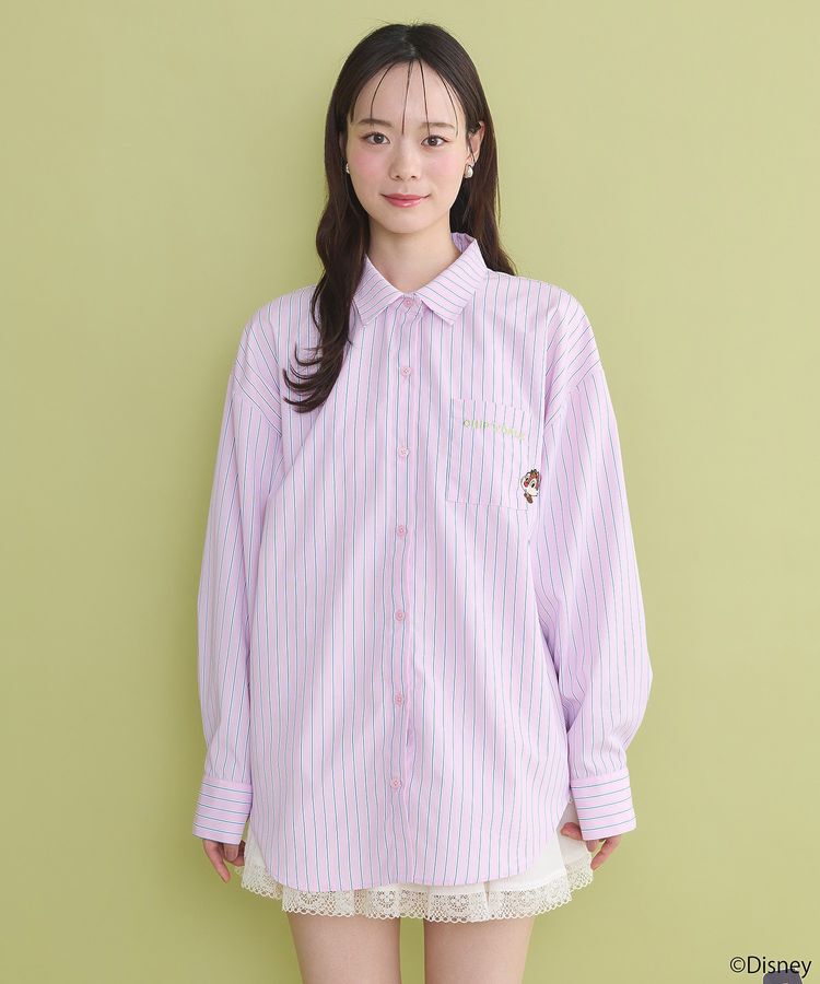 earth music&ecology「チップ&デール/ストライプシャツ」|シャツ・ブラウス|