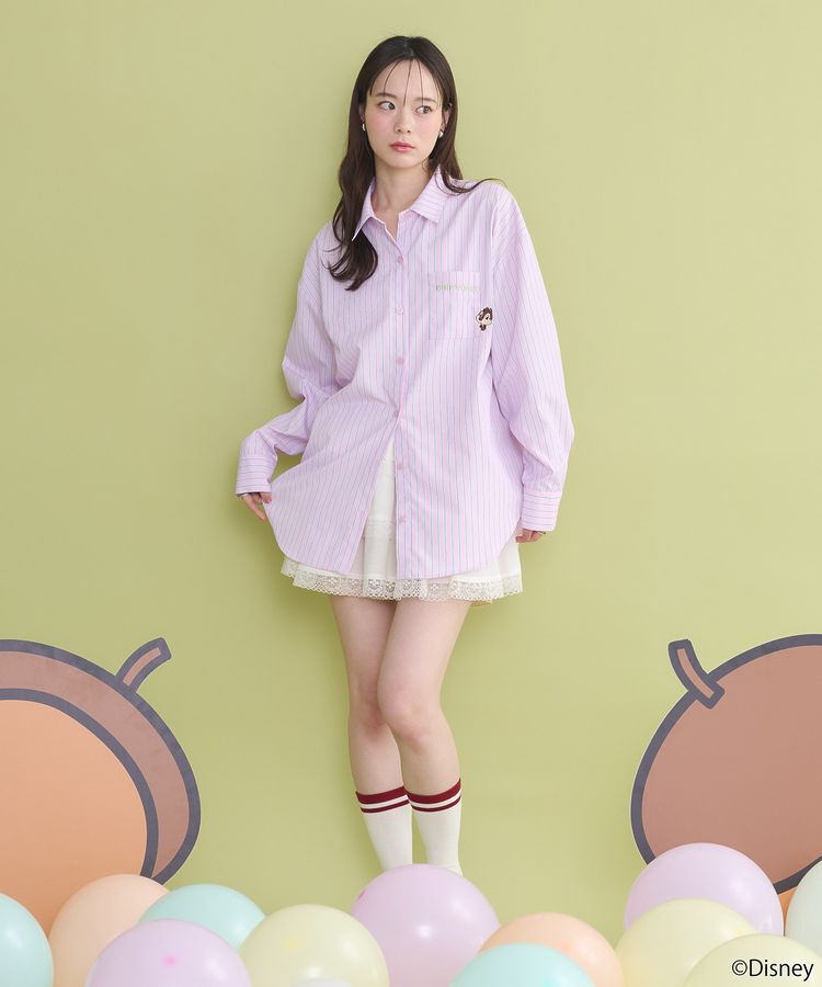 earth music&ecology「チップ&デール/ストライプシャツ」|シャツ・ブラウス|