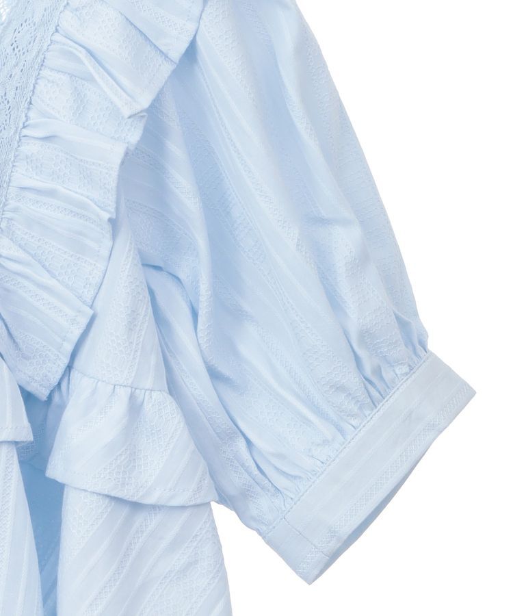 earth music&ecology「パフスリーブコットンフリルブラウス」|シャツ・ブラウス|