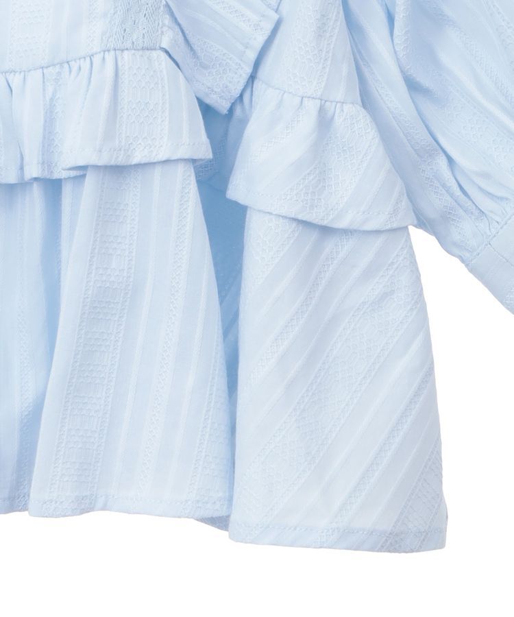 earth music&ecology「パフスリーブコットンフリルブラウス」|シャツ・ブラウス|