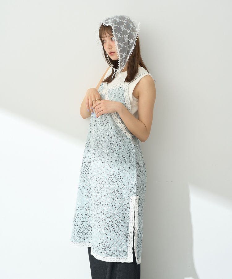 earth music&ecology「花柄プリントボーラー刺繍ミニキャミドレス」|ワンピース|