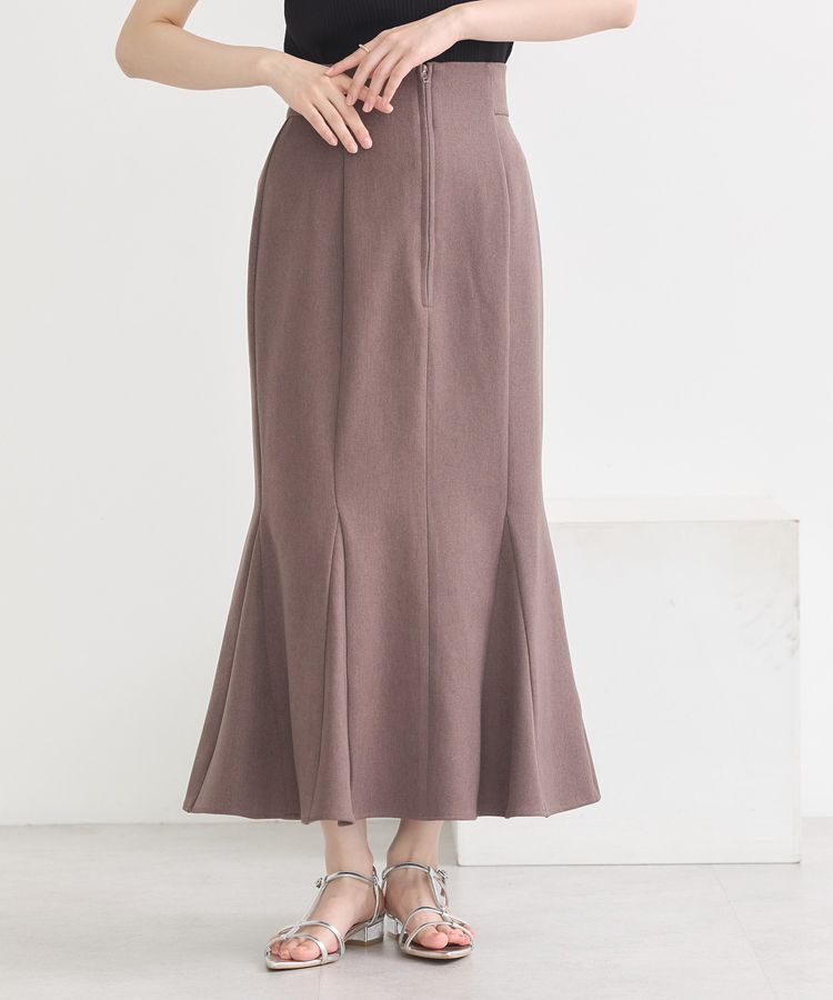 earth music&ecology「フロントジップマーメイドスカート」|タイト|Mocha