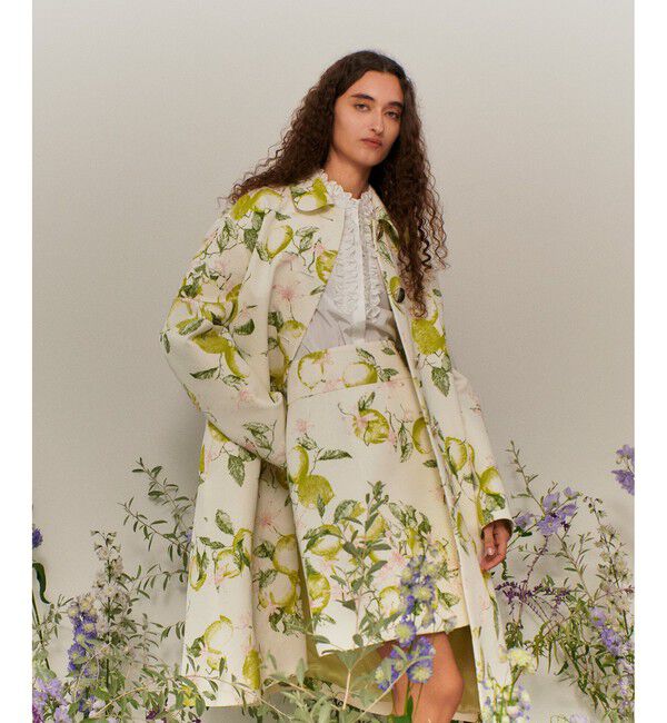 LOULOU WILLOUGHBY「【LOULOU WILLOUGHBY】RATTIレモン柄ラップミニスカート」|スカート|ホワイト系