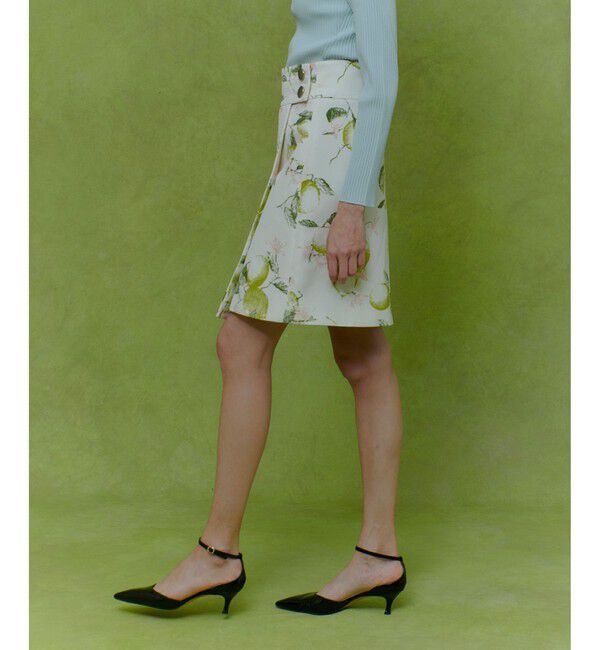 LOULOU WILLOUGHBY「【LOULOU WILLOUGHBY】RATTIレモン柄ラップミニスカート」|スカート|