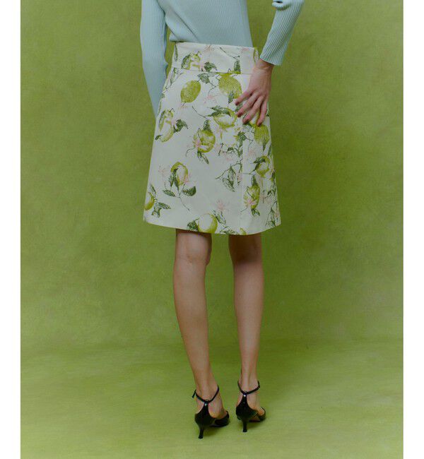 LOULOU WILLOUGHBY「【LOULOU WILLOUGHBY】RATTIレモン柄ラップミニスカート」|スカート|