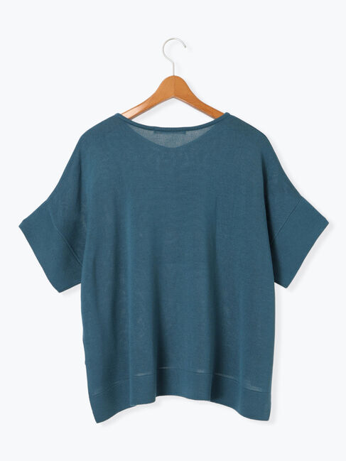 Lugnoncure「麻タッチVネックポンチョ風ニット」|ニット・セーター|