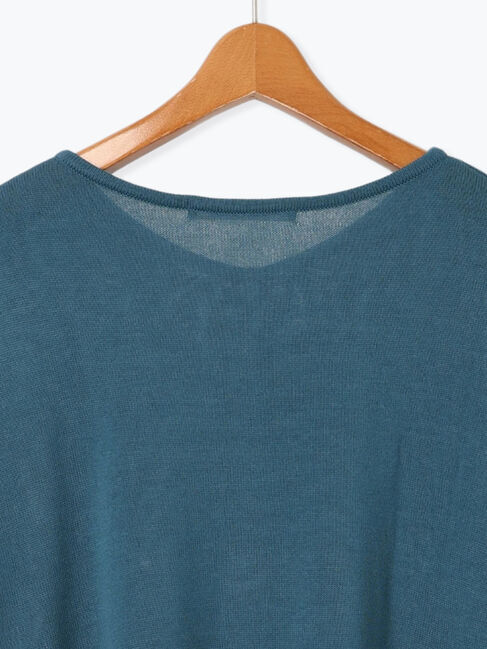 Lugnoncure「麻タッチVネックポンチョ風ニット」|ニット・セーター|