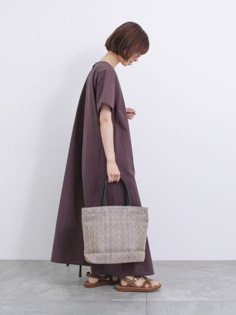 Samansa Mos2 blue「【イージーケア】リネン混マキシフレアワンピース」|ワンピース|