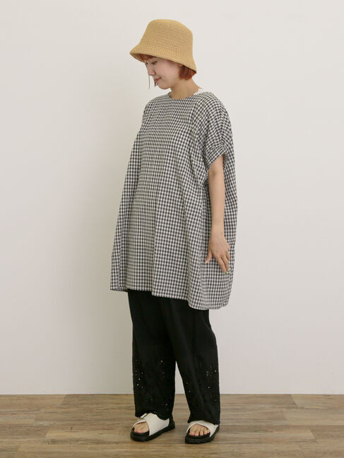 Samansa Mos2「袖口ギャザー前後2WAYチュニック」|シャツ・ブラウス|