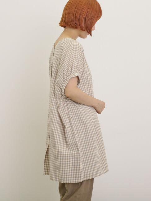 Samansa Mos2「袖口ギャザー前後2WAYチュニック」|シャツ・ブラウス|