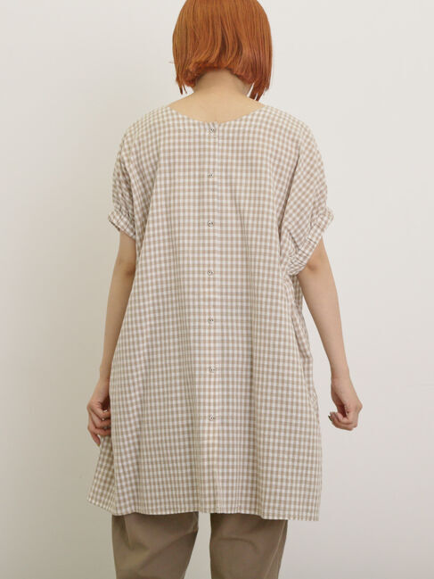 Samansa Mos2「袖口ギャザー前後2WAYチュニック」|シャツ・ブラウス|