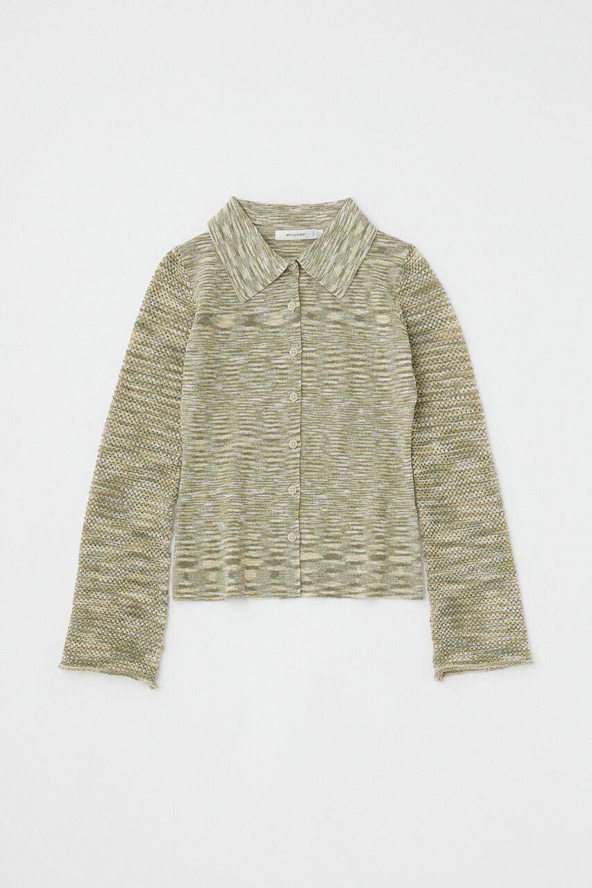 MOUSSY「MULTI BORDER ニットシャツ」|シャツ・ブラウス|