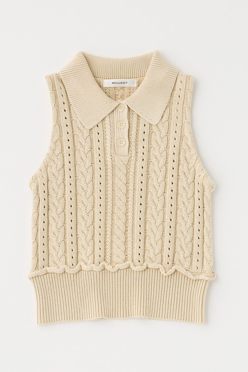 MOUSSY「CABLE KNIT POLO タンク」|タンクトップ|IVOY3