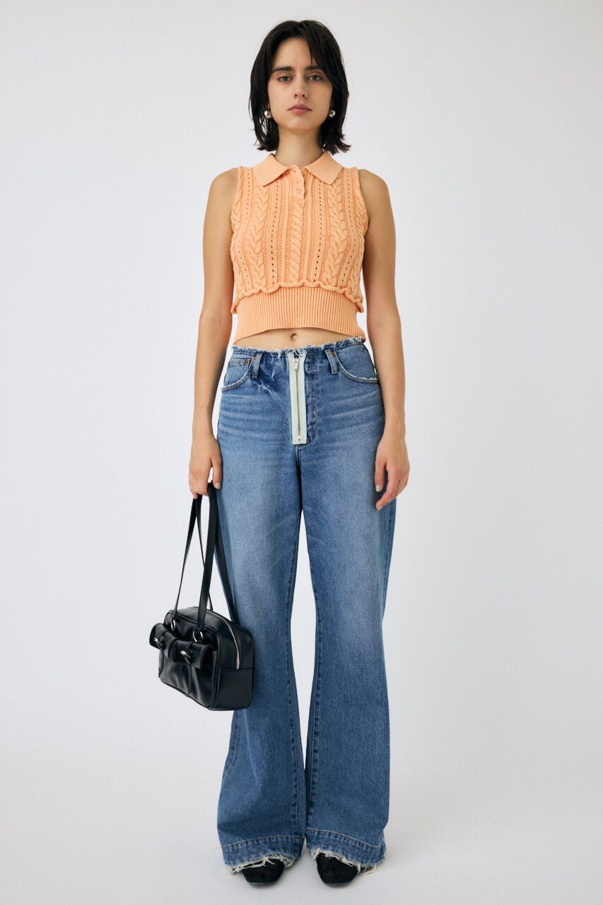 MOUSSY「CABLE KNIT POLO タンク」|タンクトップ|