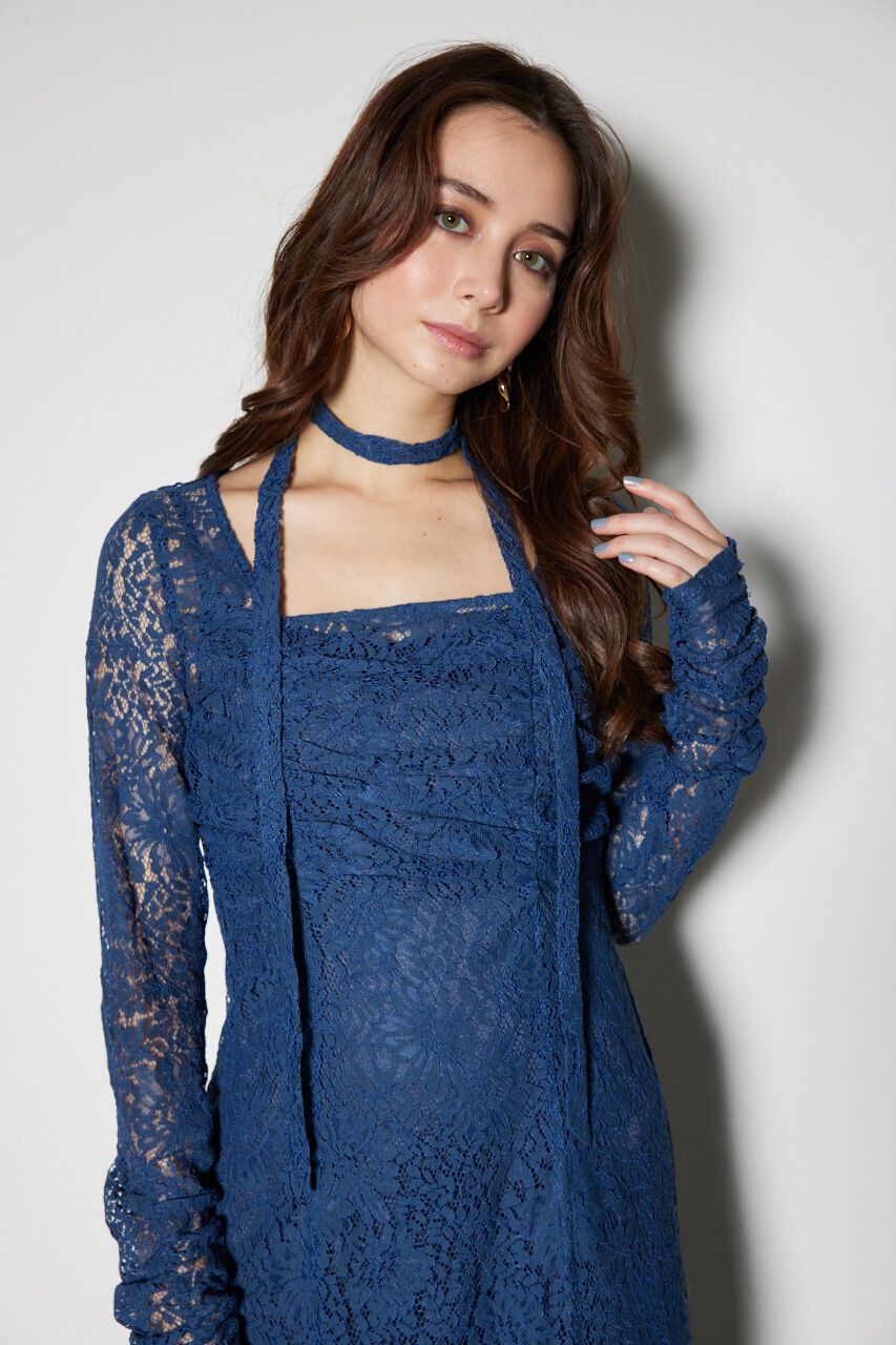 rienda「チョーカー付Iラインレースワンピース」|ワンピース|