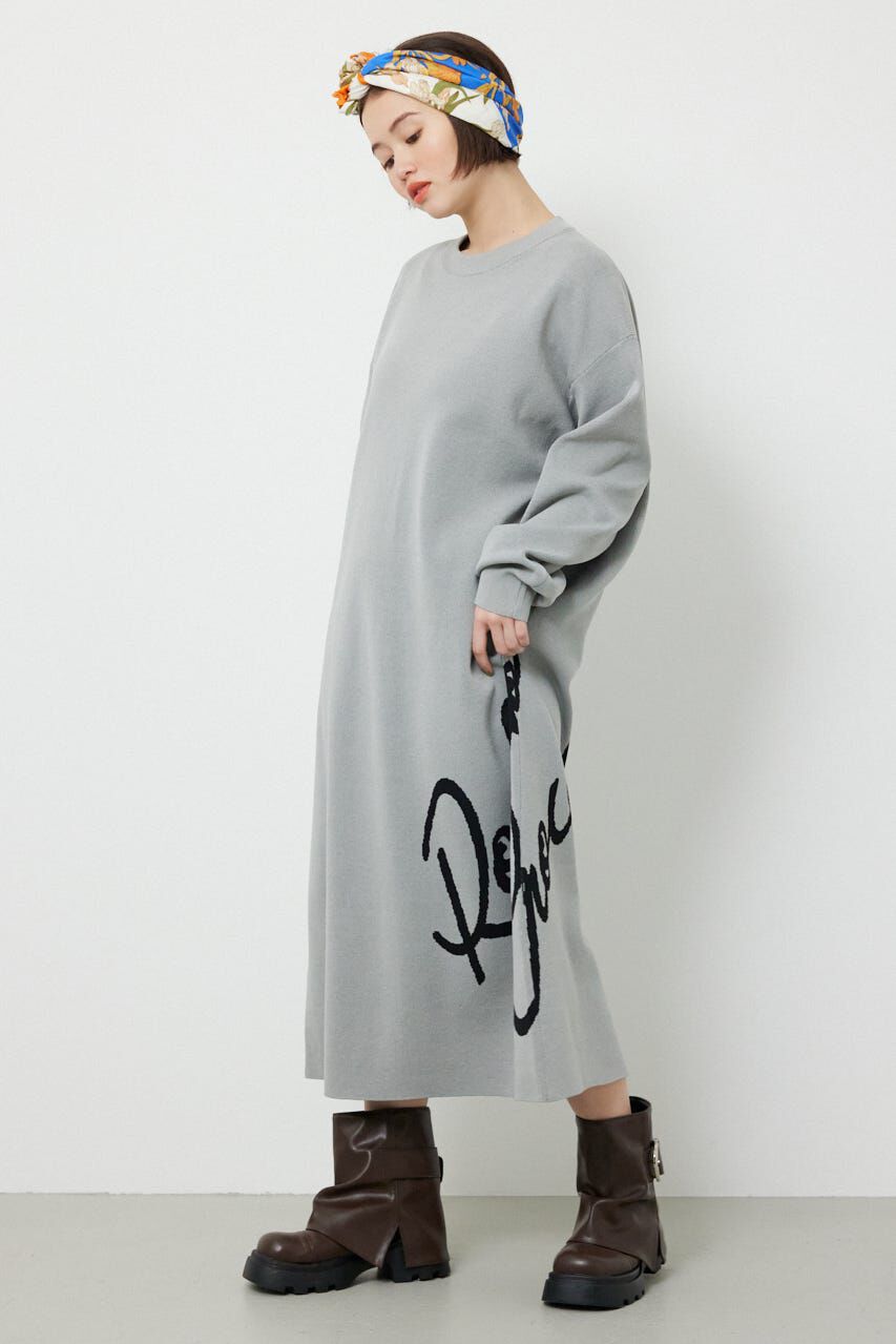 RODEO CROWNS「マキシロゴニットワンピース」|ワンピース|L/T.GRY1