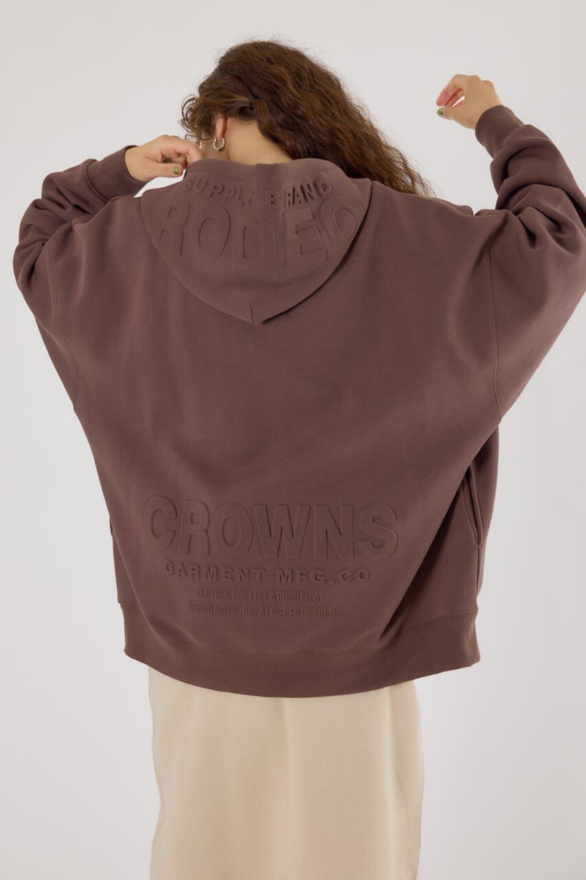 RODEO CROWNS「エンボスBIG ZIPパーカー」|Tシャツ・カットソー|BRN