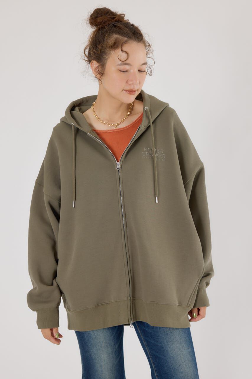 RODEO CROWNS「エンボスBIG ZIPパーカー」|Tシャツ・カットソー|