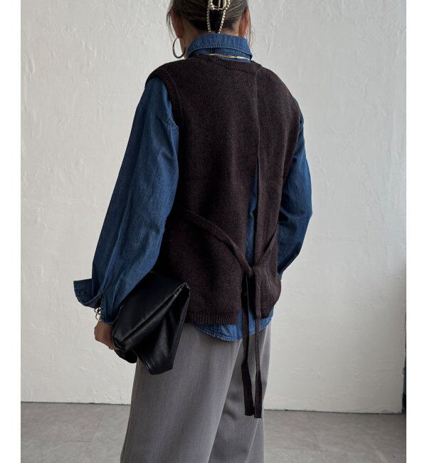 Lbc with Life「ウール混バックシャンベスト」|ニット・セーター|