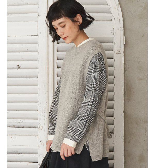 Lbc with Life「ウール混バックシャンベスト」|ニット・セーター|