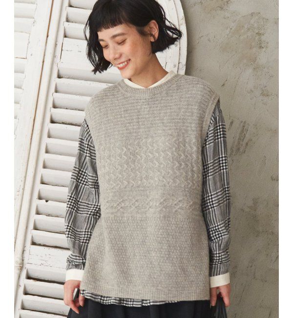 Lbc with Life「ウール混バックシャンベスト」|ニット・セーター|