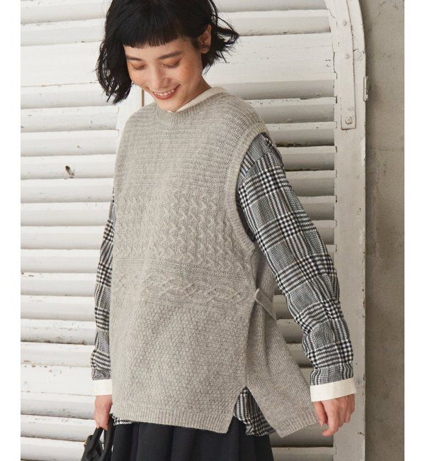 Lbc with Life「ウール混バックシャンベスト」|ニット・セーター|