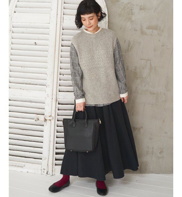 Lbc with Life「ウール混バックシャンベスト」|ニット・セーター|