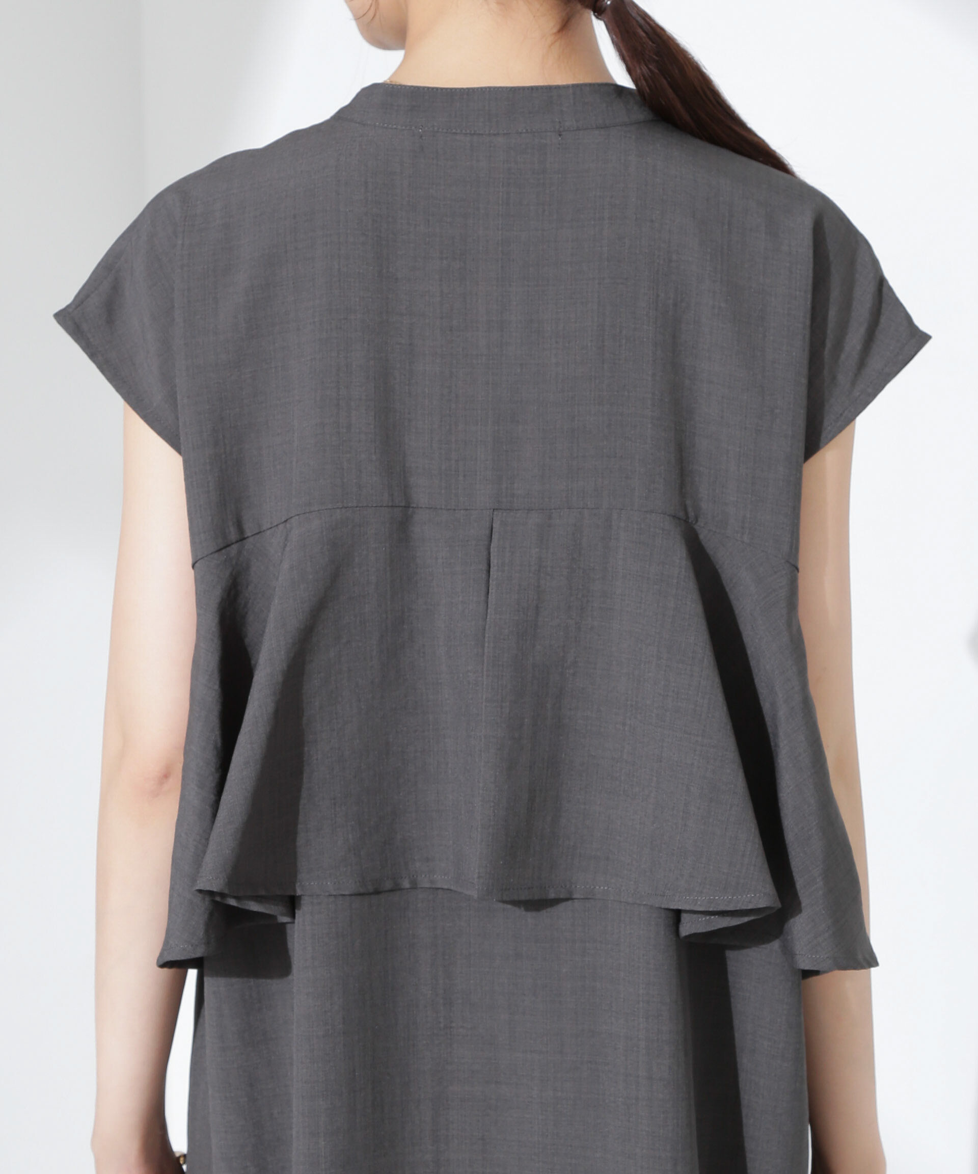 nano･universe「リネンタッチバックフレアスキッパーワンピース」|ワンピース|