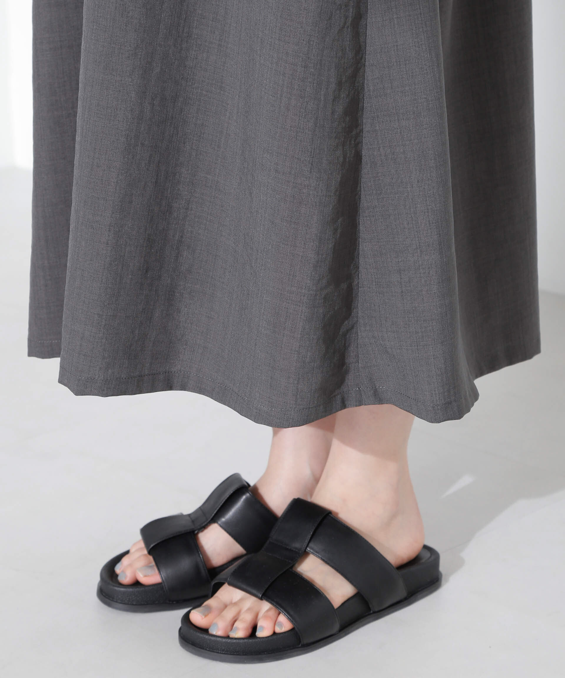 nano･universe「リネンタッチバックフレアスキッパーワンピース」|ワンピース|