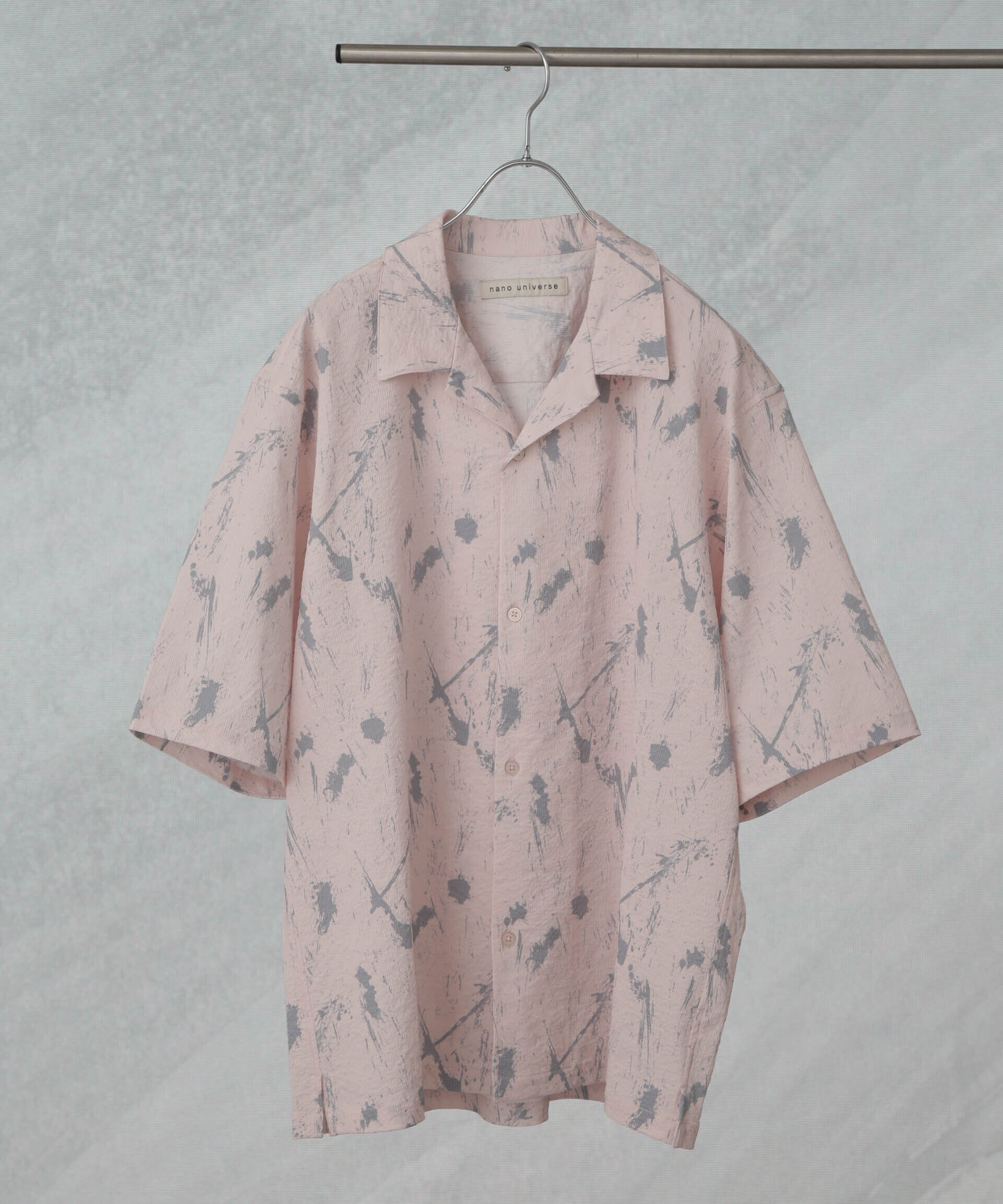 nano･universe「ランダムサッカープリントシャツ 半袖」|シャツ・ブラウス|L.ピンク1