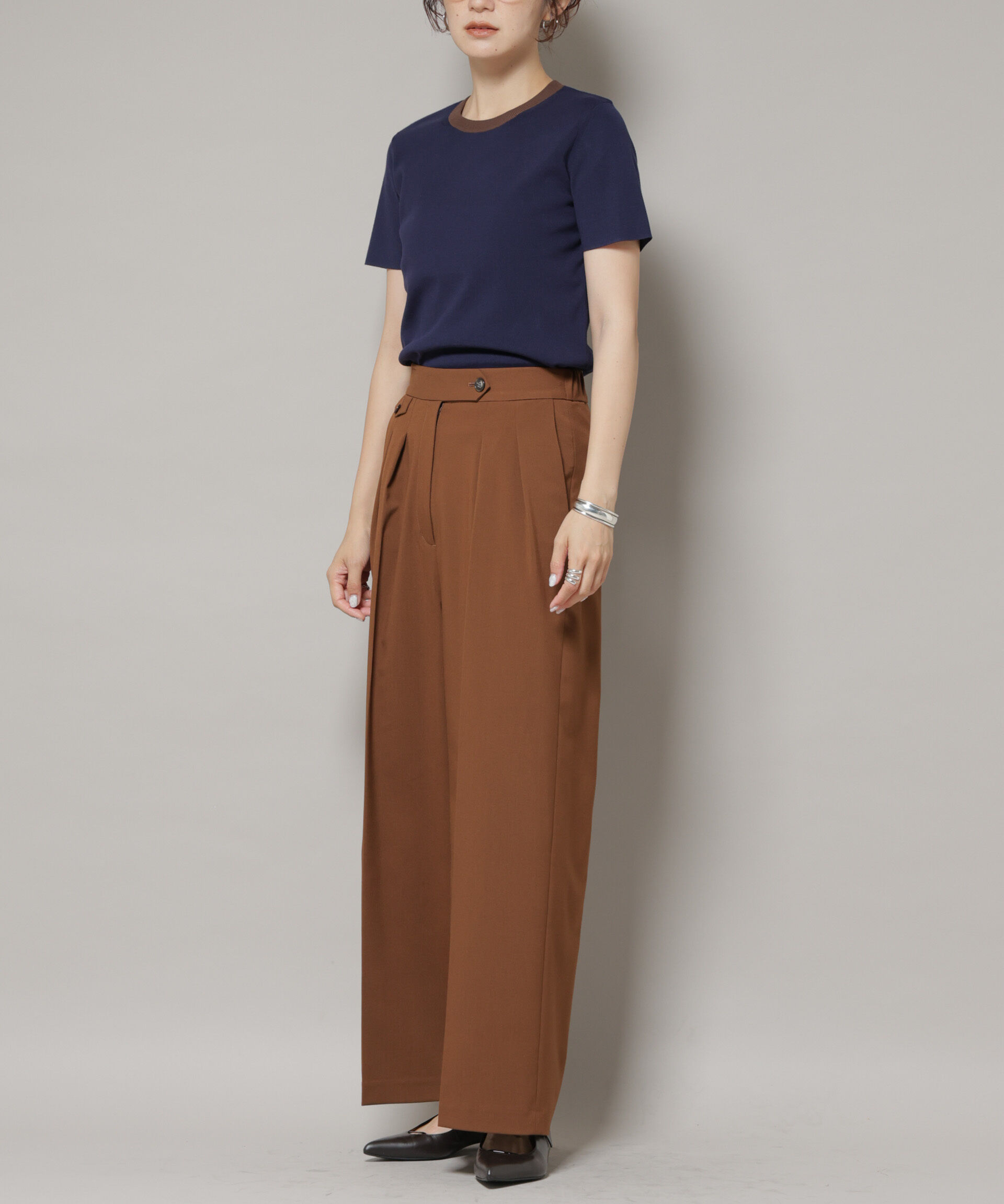 nano･universe「ドライウェザーストレッチ2タックワイドパンツ(セットアップ可)」|チノ|