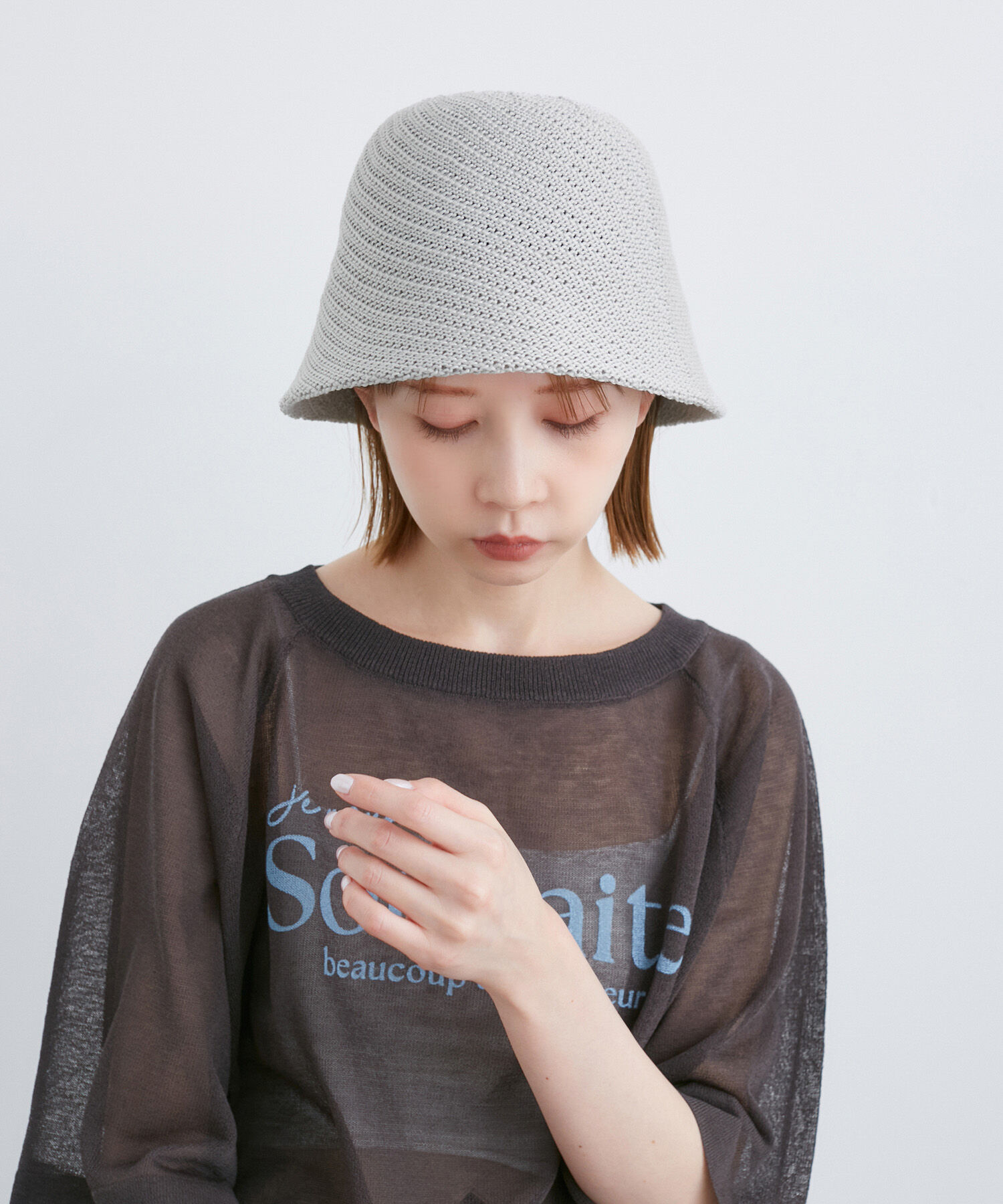 ROPE PICNIC PASSAGE「変わり編みサーモベルハット」|ハット|