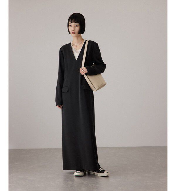 ADAM ET ROPE'「【サステナブル】スリットスリーブワンピース」|ワンピース|