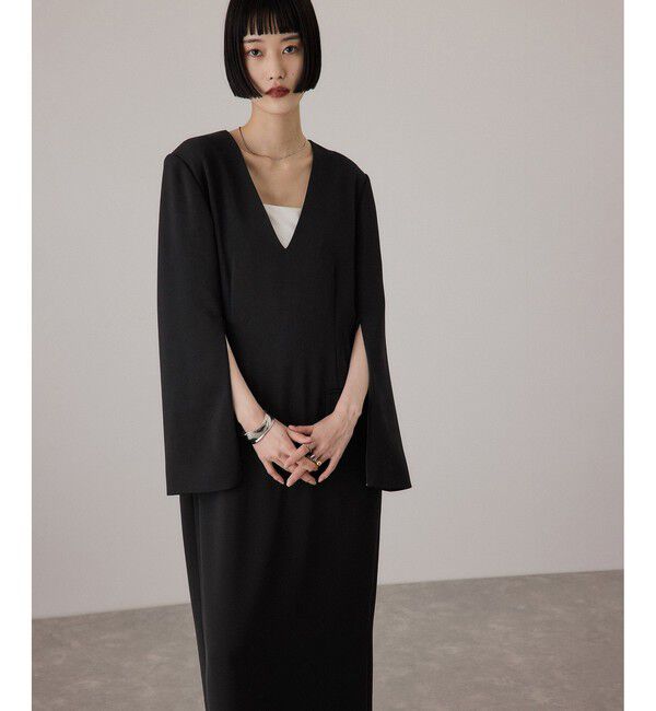 ADAM ET ROPE'「【サステナブル】スリットスリーブワンピース」|ワンピース|