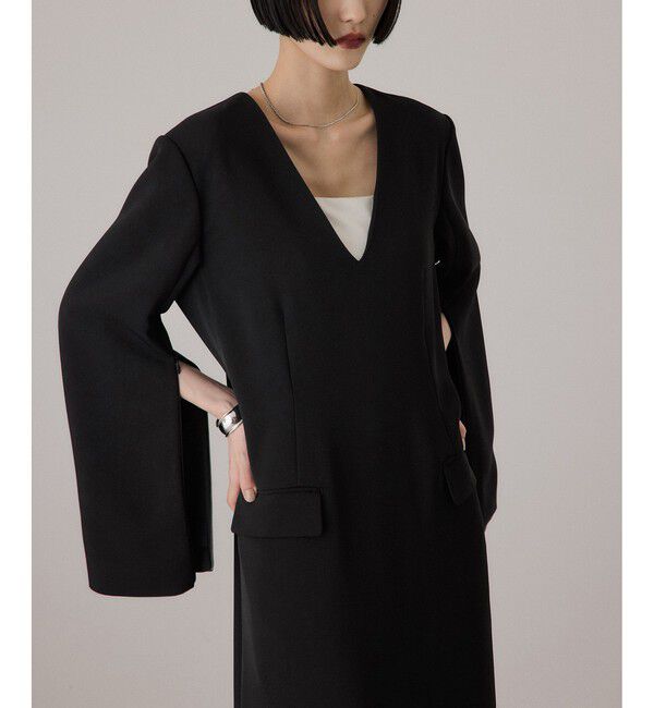 ADAM ET ROPE'「【サステナブル】スリットスリーブワンピース」|ワンピース|