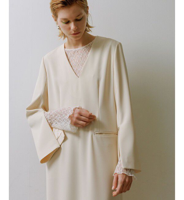 ADAM ET ROPE'「【サステナブル】スリットスリーブワンピース」|ワンピース|