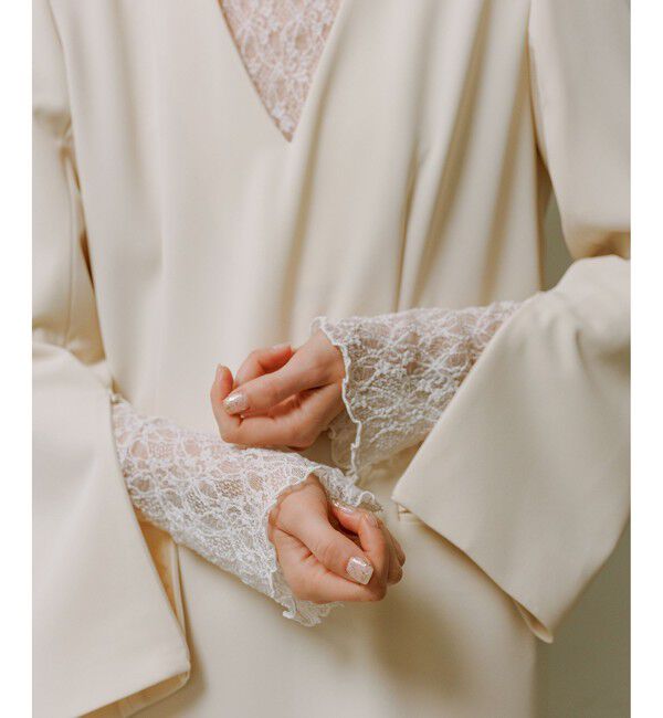 ADAM ET ROPE'「【サステナブル】スリットスリーブワンピース」|ワンピース|