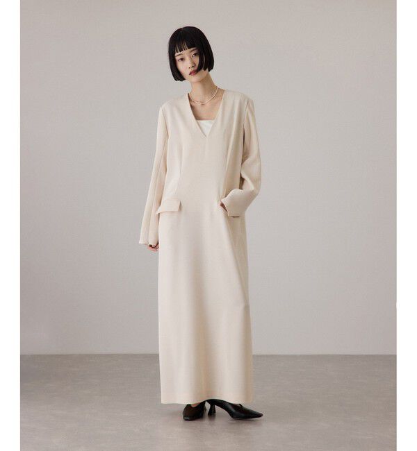 ADAM ET ROPE'「【サステナブル】スリットスリーブワンピース」|ワンピース|