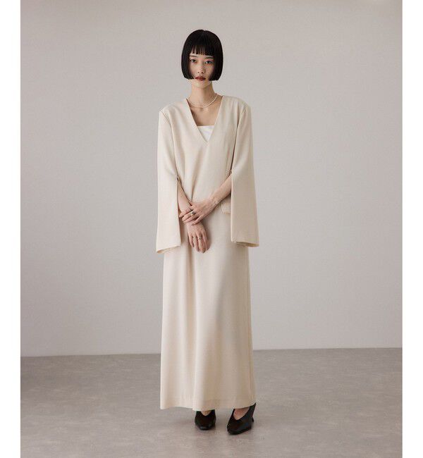 ADAM ET ROPE'「【サステナブル】スリットスリーブワンピース」|ワンピース|