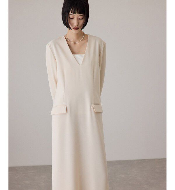 ADAM ET ROPE'「【サステナブル】スリットスリーブワンピース」|ワンピース|