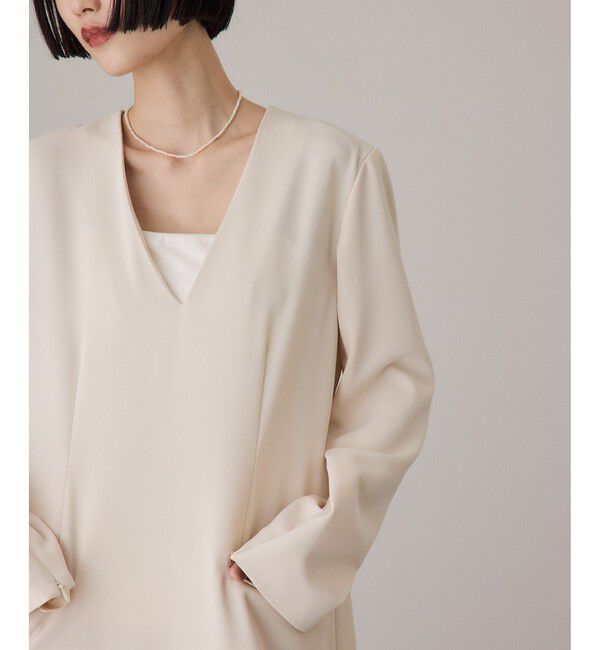 ADAM ET ROPE'「【サステナブル】スリットスリーブワンピース」|ワンピース|