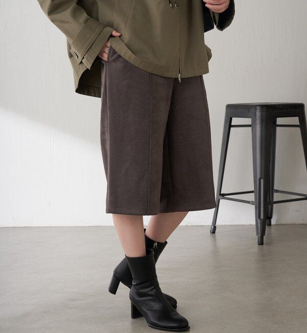  「Q.anos スエードハーフパンツ」|デニム|