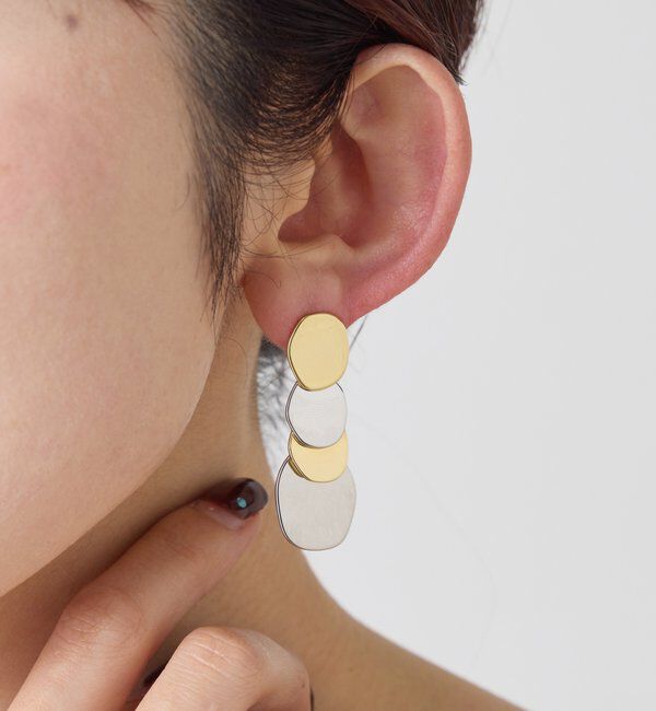  「	【PAPILLONNER/パピヨネ】オーバルコンビピアス」|リング|